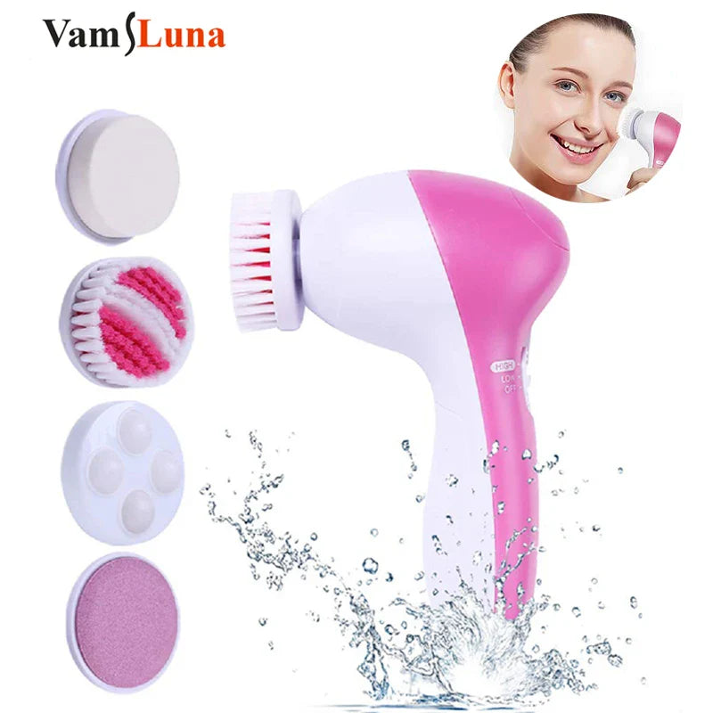 5 IN 1 Electric Facial Deep Cleaning Brush Facial Cleaning Machine Spa Skin Care Kit Pore And Body Cleanser Tool Beauty Massager