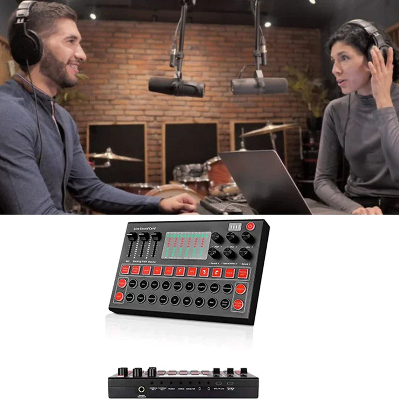 M9 Sound Card Live Broadcast Equipment Sound Card +Color Lights Compatible With Multi-Platform Live Singing