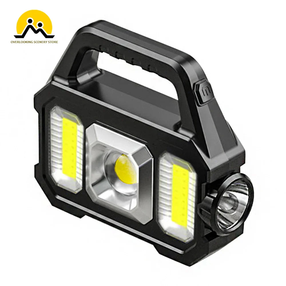 Solar Lantern Super Bright Solar LED Camping Flashlight With COB Work Lights USB Rechargeable Handheld Solar Powered Lanterns