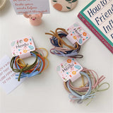 6pcs Pack Ins Style Simple Candy Color Elastic Hair Ties Children Daily Bowknot Hair Rope Women Ponytail Holder Accessories