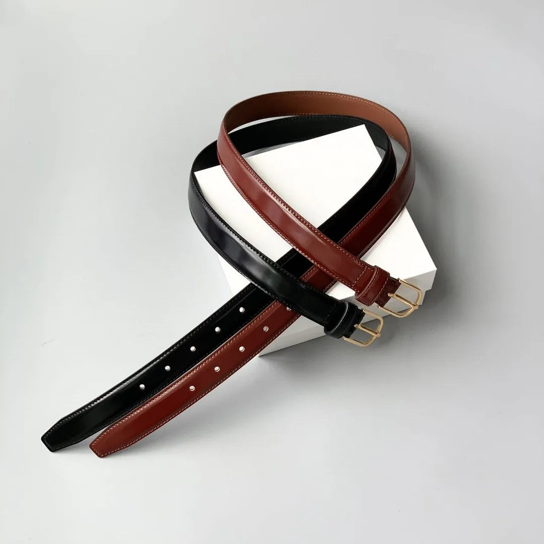 women' s solid color belt  red  black