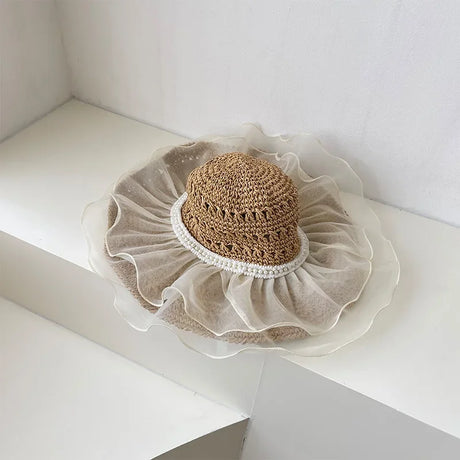 Women's Large Brim Straw Beach Hats Girl Cap Breathable Sunscreen Uv Protection Ladies Sun Visor Female Big Brim Straw Empty