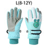 Cartoon Kids Gloves Thickened Warm Winter Ski Five-Finger Gloves for Children Windproof Boys Girls Snow Accessories 4-12 Years