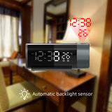 LED Digital Alarm Clock 180° Rotation Electronic Table Projector Watch Time Projection Bedroom Bedside Automatic Backlight Clock