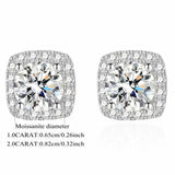 925 Sterling Silver 1-2 Carat Moissanite Stud Earrings Hip Hop Rock Style Couple Men Women Anniversary Birthday Gift