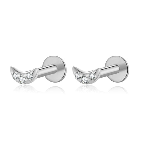 ANDYWEN 925 Sterling Silver 6mm 8mm Proud Queen Flash Baby Angel Piercing Screw Pendientes Stud Earring Women Clips