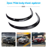 2pcs Universal Arch Wheel Eyebrow Fender Strip Lip Car Black Protector Auto Exterior Parts Flares Protector