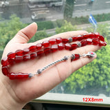 Gemstone Tasbih Natural Brazil Red Agate stone Islamic misbaha bracelet prayer bead turkish fashion Gift eid Muslim accessories