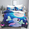 Stitch Bedding Set Cute Printed Cartoon Quilt Cover Duvet Cover Comforter Sets King Size 100% Polyester