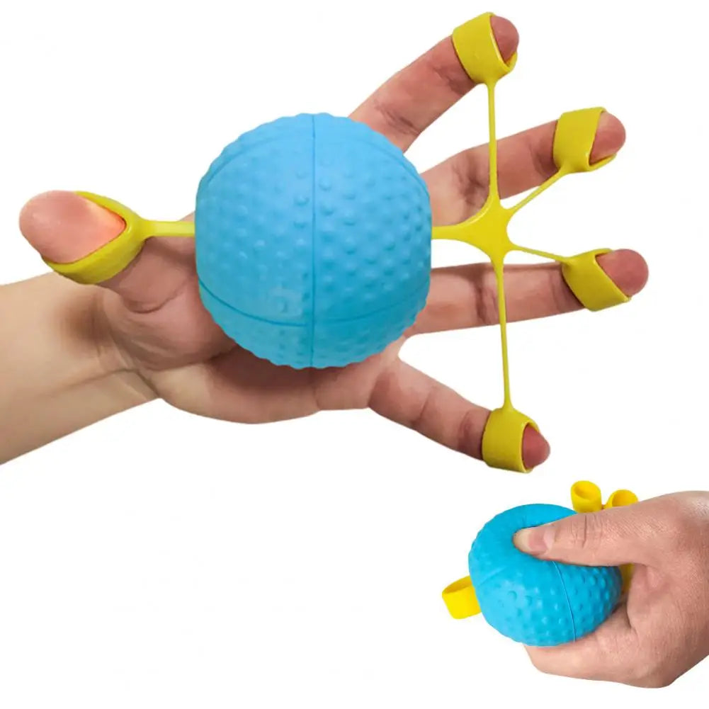 Hand Grip Strength Trainer Ball with Elastic Silicone Finger Cot Hand Rehabilitation Training Finger Stretching Exercise Tool