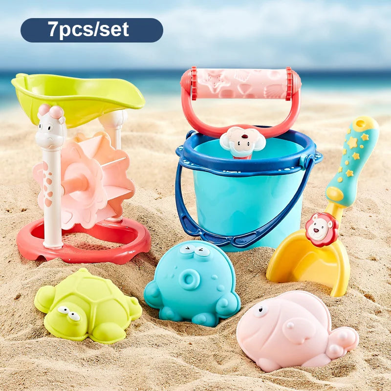 QWZ New Baby Beach Toy Sandbox Set Model Kids Play Sand Tool Mesh Shovel Game Summer Outdoor Beach Bag Toys For Children Gifts