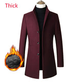 2023 New Autumn and Winter High-end Brand Fashion Boutique Warm Men's Pure Color Casual Business Woolen Woolen Coat Windbreaker