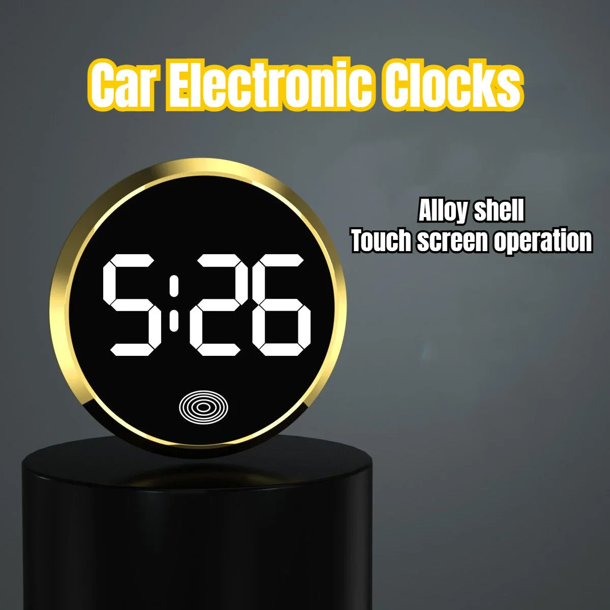 ATsafepro Vehicle Touchable Screen Clock Car Digital Watch Auto Electronic Clocks Alloy Shell Car Electronic Accessories