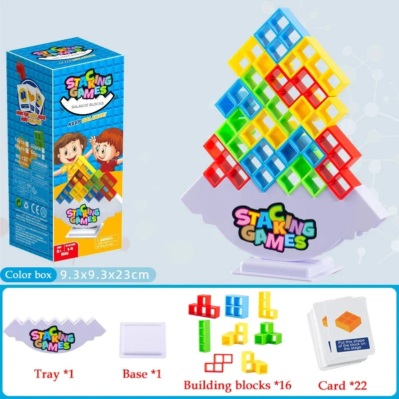 New 48PCS Tetra Tower Balance Stacking Building Blocks Board Game for Kids Adults Friends Team Family Game Party Christmas Gifts