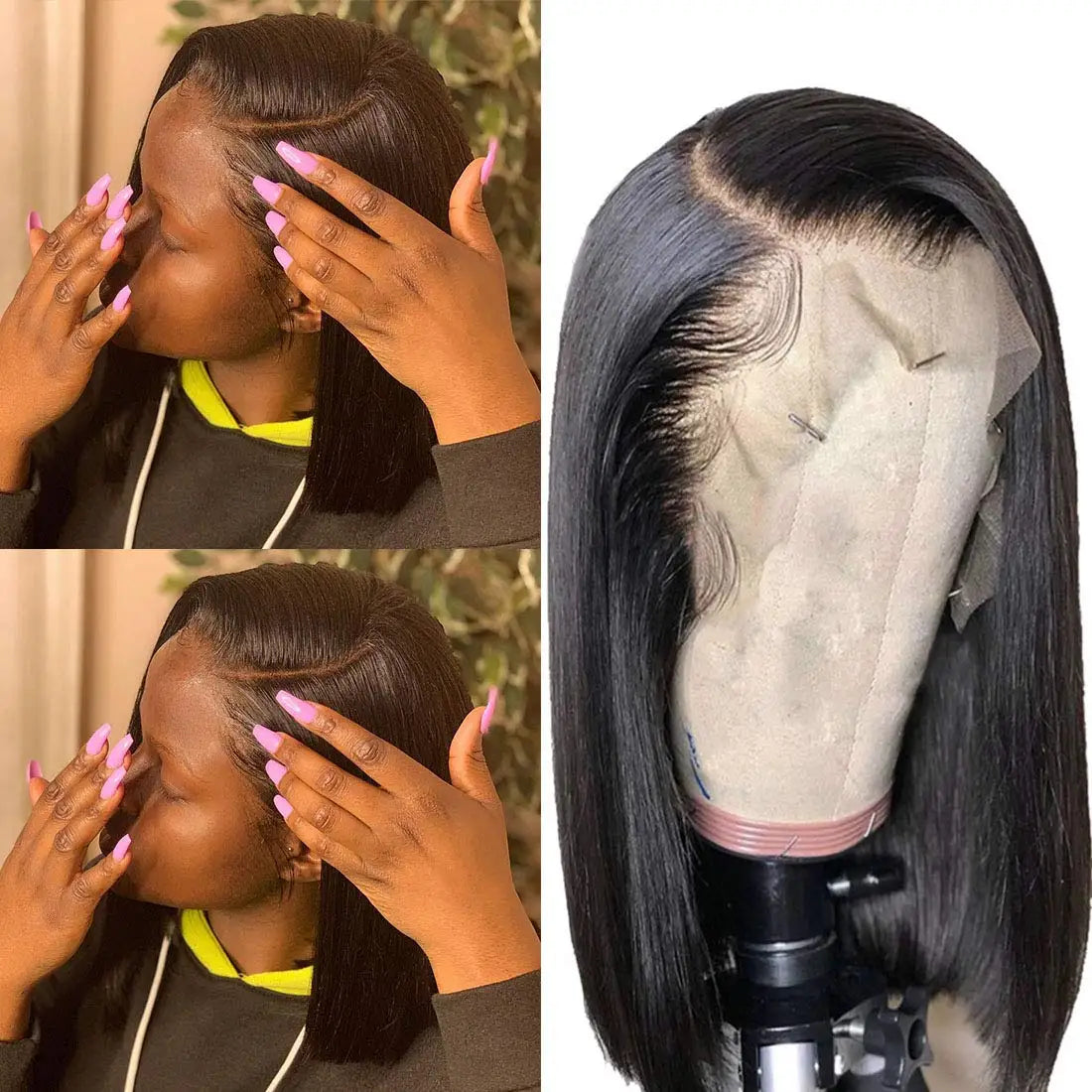 Wear Go Glueless Wig Short Bob Wig Straight 13x4 Lace Front Wig Human Hair Wigs Pre Plucked Front Wig Brazilian Lace Wigs