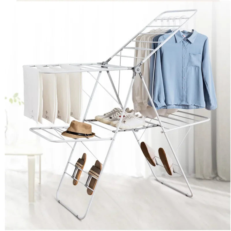 Double Airfoil Hangers for Clothes, Folding Clothes Drying Rack, Large Capacity Coat Hanger, Stable Load-Bearing Clothes Stand