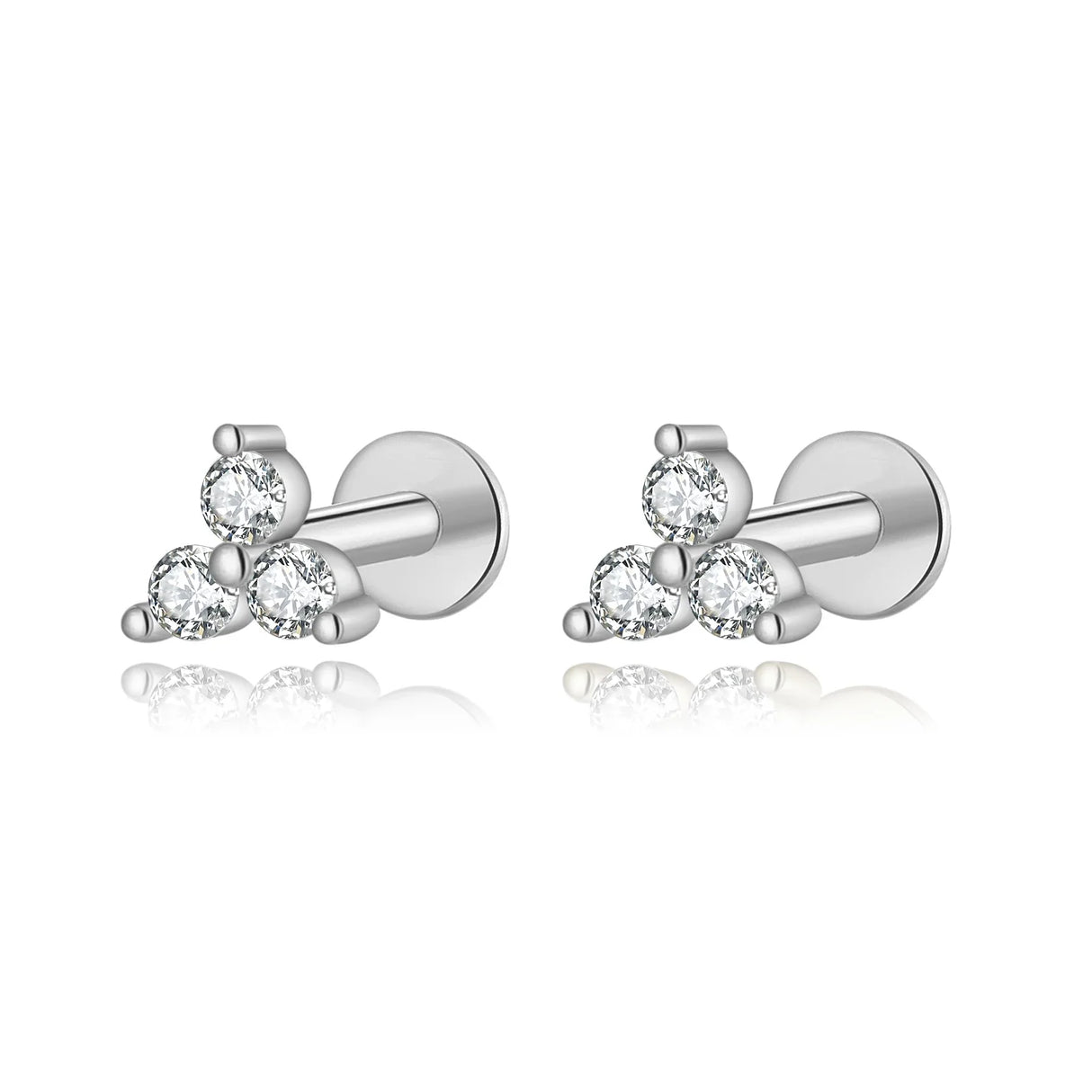 ANDYWEN 925 Sterling Silver 6mm 8mm Proud Queen Flash Baby Angel Piercing Screw Pendientes Stud Earring Women Clips