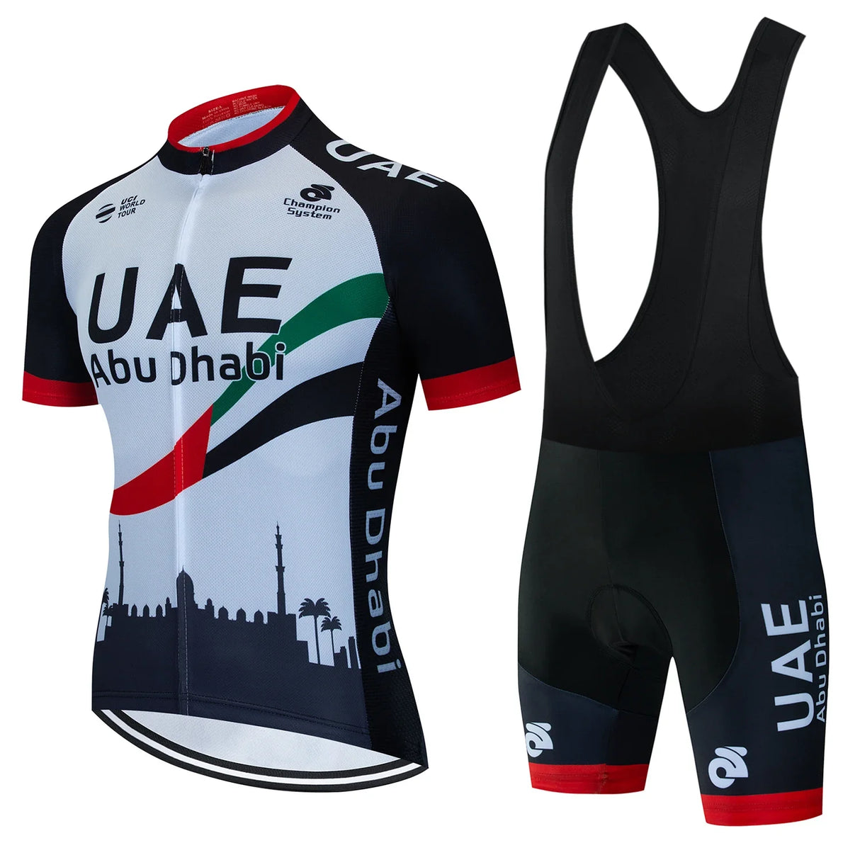 UAE Cycling Mtb Tricuta Man Uniform Men's Clothing Pants Jersey Costume Bike Clothes Shorts 2024 Laser Cut Mens Complete Bib Gel