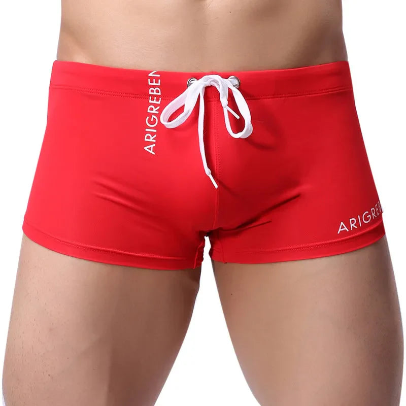 Swimsuit Men's Swimming Trunks Boxer Briefs Swimming Swim Shorts Trunks Men Swimwear Pants Summer Sexy Beach Shorts