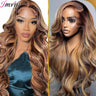 13x4 13x6 HD Lace Front Wig for Women Body Wave Remy Human Hair P4/27 Piano Ombre Blonde Brown Highlight Glueless Human Hair