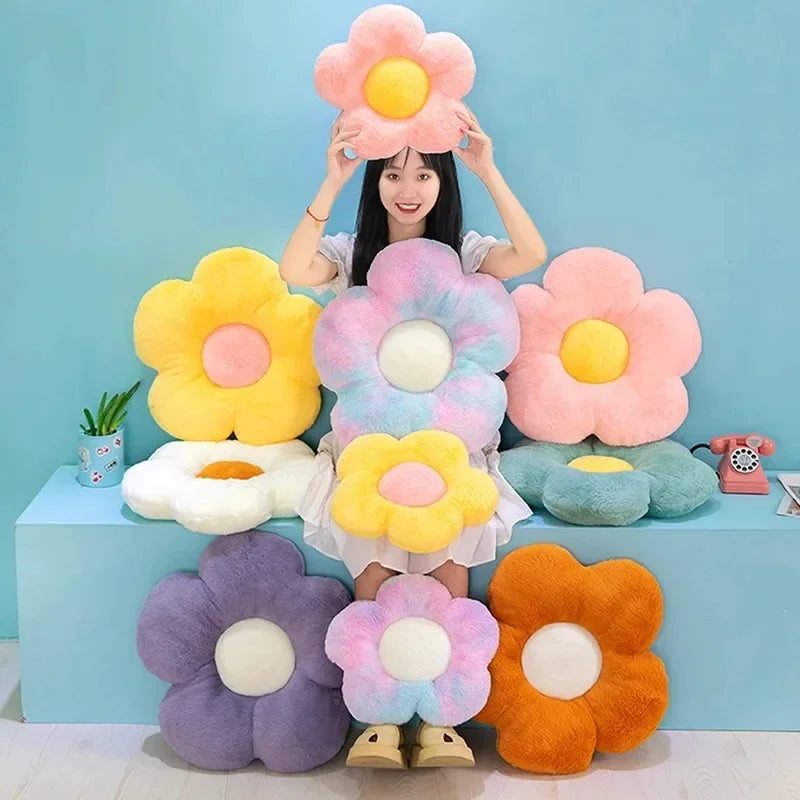 35cm Stuffed Daisy Flower Seat Cushion Sunflower Shape Kids Girl Bedroom Seat Pillow Office Room Decor Sofa Cushions Plush Toys