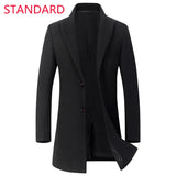 2023 New Autumn and Winter High-end Brand Fashion Boutique Warm Men's Pure Color Casual Business Woolen Woolen Coat Windbreaker