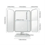 Makeup Mirror With Lights, 2X 3X Magnification, Lighted Makeup Mirror, Touch Control, Trifold Makeup Mirror, LED Makeup Mirror