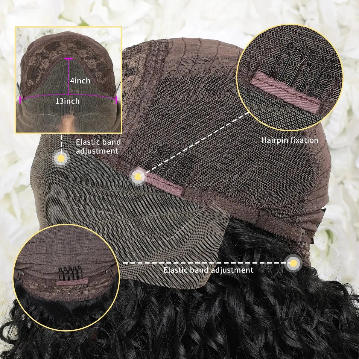 Long Curly Hair Wigs 13*4 Lace Front Hair Wigs With Baby Hair For Women Natural Color Synthetic Fiber Heat Resistant Hair Wig