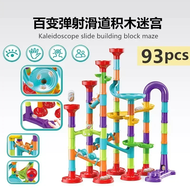 45-232PCS Marble Run Race Building Blocks Track Ball Slide Toys DIY Creativity Constructor Early Educational Toys Children Gift