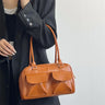 Vintage PU Leather Women Tote Handbag High Quality Fashion Shoulder Bag Large Capacity Chic Hobo Bag Designer Solid Underarm Bag