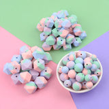 15mm 100pcs Round Silicone Beads Teether Baby Nursing Necklace Pacifier Clip Oral Care BPA Free Food Grade Colorful