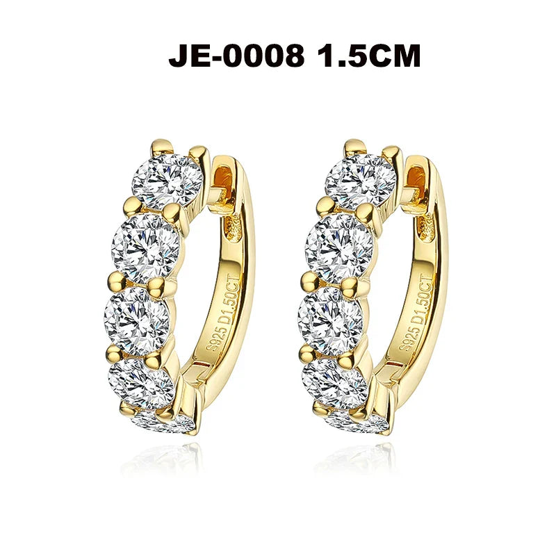 Smyoue 18k 3cttw Moissanite Hoop Earring for Women 4mm Stones D Color Sparkling Created Diamond Earring 100% 925 Sterling Silver