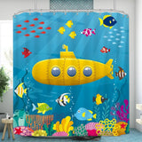 Colorful Tropical Fish Shower Curtains Ocean Animals Kids Bath Curtain Polyester Fabric Waterproof Bathroom Decor Set with Hooks