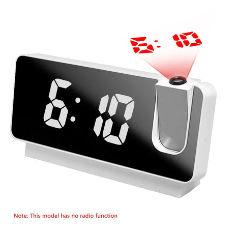 LED Digital Alarm Clock Table Watch Electronic Desktop Clocks USB Wake Up FM Radio Time Projector Snooze Function 2 Alarm