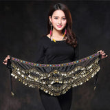 Oriental/Indian Belly Dance Coin Belt BellyDance Hip Scarf Golden Coins Belly Dance Costume Accessories Dancing Coin Belt