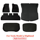 For New Tesla Model 3 Highland 2023 2024 All Weather XPE Floor Mats Trunk Mat Waterproof Front Rear Trunk Liner Accessories