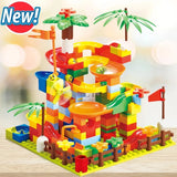 Marble Race Run Blocks Small Size Construction Building Blocks Funnel Slide Blocks Assemble Bricks Toys for Children gift