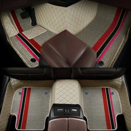 Customized Style Luxury Double Layer Car Floor Mat for BMW 5 Series E39 1995-2004 E60 F10 G30 2017-2022 Interior Details