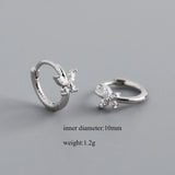 CCFJOYAS 6/8/10mm 925 Sterling Silver Butterfly-shaped Small Hoop Earrings for Women Fashion Zircon Round Circle Earring Jewelry