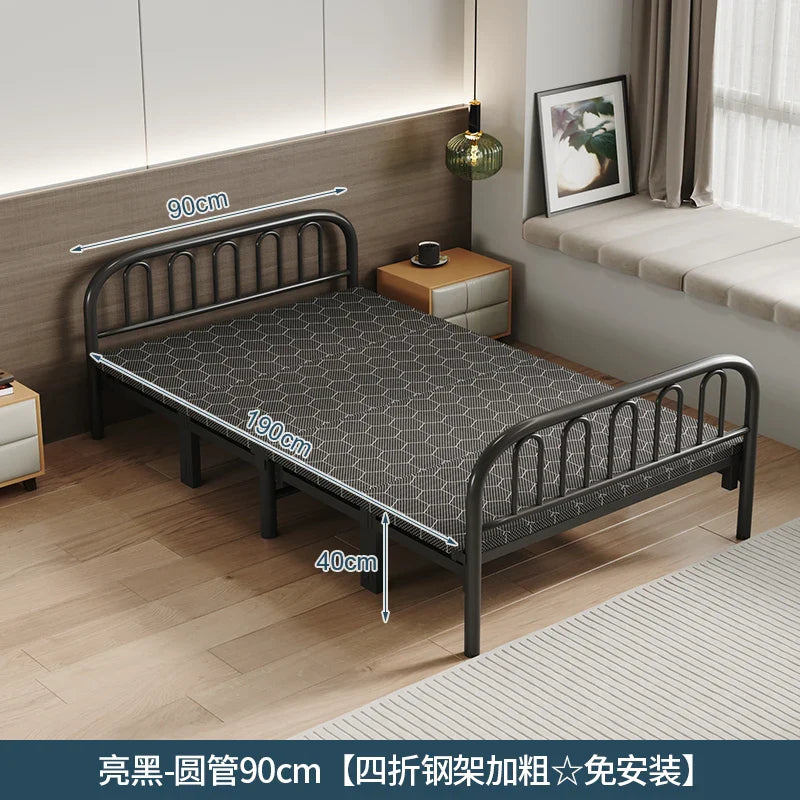 Double Bedroom Bed Children Luxury Folding Headboards Girls Portable Bed Frame Metal Japanese Cama Individual Home Furniture