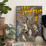 Band L-Led Z-Zeppelin Wallpaper Poster Kraft Club Bar Paper Vintage Poster Wall Art Painting Bedroom Study Stickers