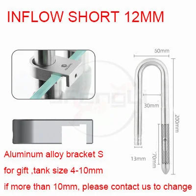 Mini Fish Tank Inlet Outlet Filter Aquarium Pipe Fishbowl Stainless Steel Shrimp Accessories Water Filtration Supplies Equipment