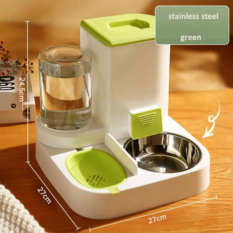 2 in 1 Cat Food Dispenser Feeder Dog Feeding & Watering Supplies Automatic Feeder For Cats Dogs Drinking Water Bowl Pet Product