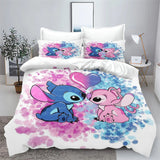 Stitch Bedding Set Cute Printed Cartoon Quilt Cover Duvet Cover Comforter Sets King Size 100% Polyester