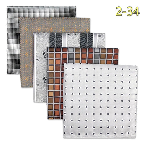 5 Pieces Colorful Assorted Mens Pocket Square Silk Classic Handkerchief Set Gift