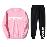 Men's Tracksuit Set Hoodie + Pants Spring Autumn Winter Fleece Warm Sportwear CCM Streetwear Suit Men Clothing