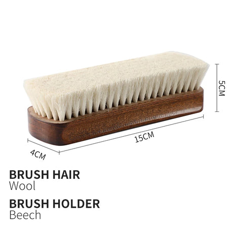 Premium beech wood wool hair Shoe brush for cleaning polishing leather Shoe care Multifunctional Soft wool shoe brush