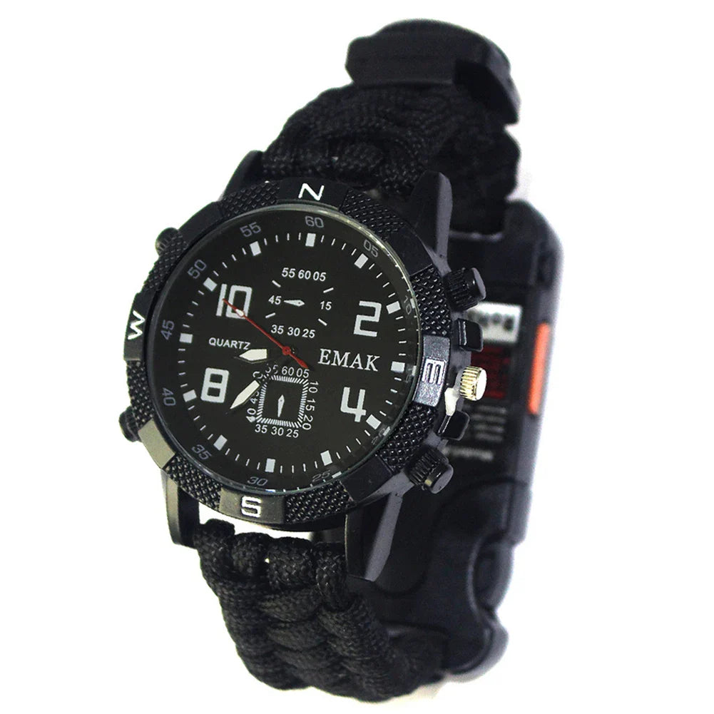 Outdoor Multifunction Safety Equipment Tools Survival Camping EDC Bracelet Rope Tactical Watch