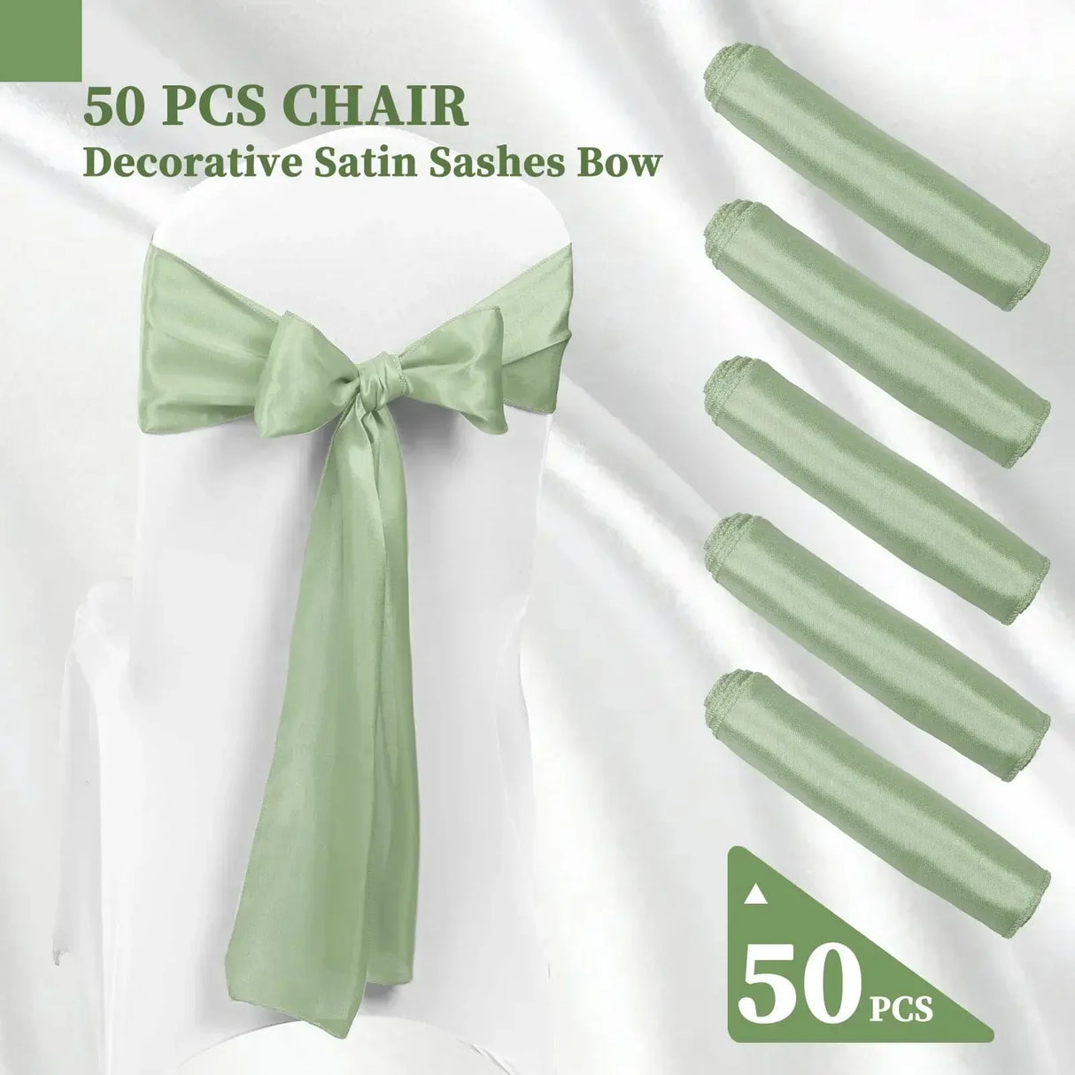 Wholesale 10/50pcs Satin Chair Bow Sashes Wedding Chair Knot Ribbon Ties For Party Event Hotel Banquet Supplies Home Decorations