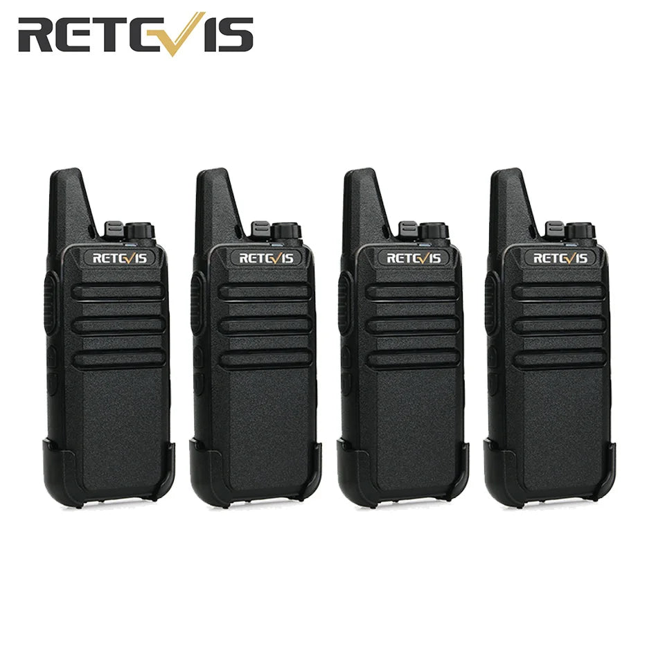 Retevis RT622 Mini Walkie Talkie 4 Pcs Walkie-talkies PMR446 FRS VOX Portable Two Way Radio Station for Restaurant Hotel